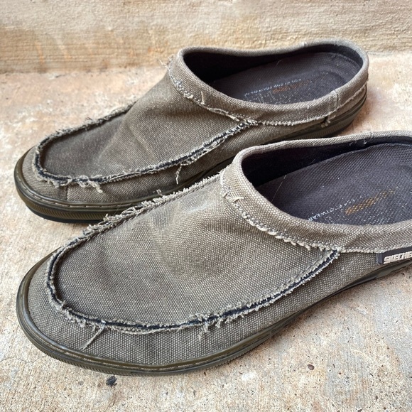 Skechers Mens 10 Slip On Distressed Canvas Mules main image 4